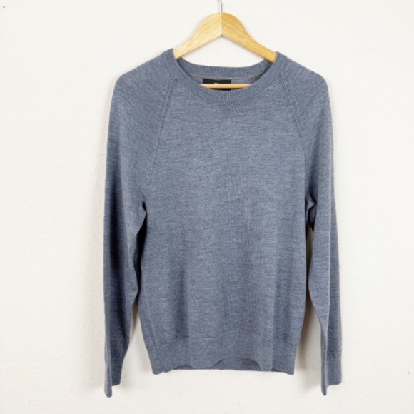 Banana Republic Franco Italian Merino Gray Crew Neck Sweater Size Small - Picture 1 of 6